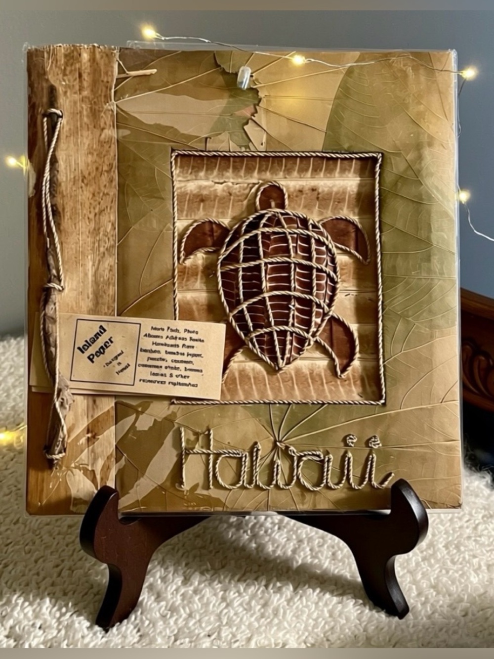 Handmade Hawaii+TurtleScrapbook/Album.  Bamboo, Banana Leaves, Coconuts & More!